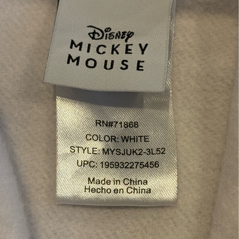 Disney Mickey Mouse White Hoodie. Crochet patch Large - Picture 4 of 6